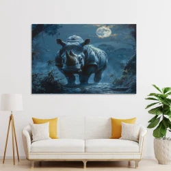 Nashorn Unrahmtes Leinwandbild, Wandkunst-Poster-Drucke für Zuhause, Schlafzimmer, Büro Dekoration
