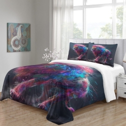 Lion Housse de Couette Imprimée 3D Douce 3 Pièces Literie Garçons Filles