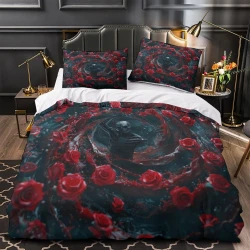 Crâne Housse de Couette Imprimée 3D Douce 3 Pièces Literie Garçons Filles