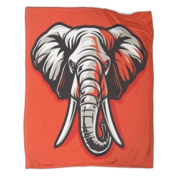 Éléphant Plaid en Polaire Imprimé 3D Couverture Douce Confortable pour Canapé Lit Bureau