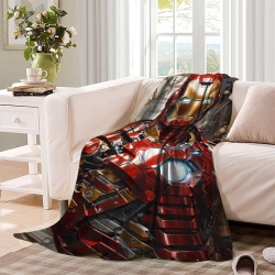 Avengers Iron Man Plaid en Polaire Imprimé 3D Couverture Douce Confortable pour Canapé Lit Bureau