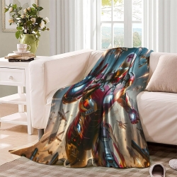 Avengers Iron Man Plaid en Polaire Imprimé 3D Couverture Douce Confortable pour Canapé Lit Bureau