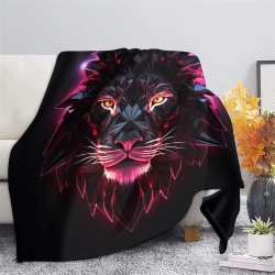 Lion Plaid en Polaire Imprimé 3D Couverture Douce Confortable pour Canapé Lit Bureau