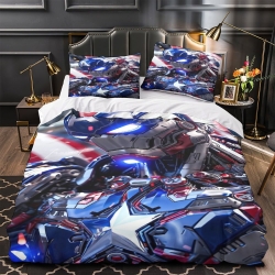 Avengers Iron Man 3D Gedruckter Bettbezug Weiche 3-teilige Bettwäsche für Jungen Mädchen