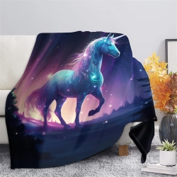 Licorne Plaid en Polaire Imprimé 3D Couverture Douce Confortable pour Canapé Lit Bureau