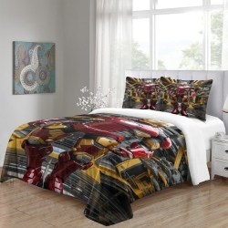 Avengers Iron Man Housse de Couette Imprimée 3D Douce 3 Pièces Literie Garçons Filles