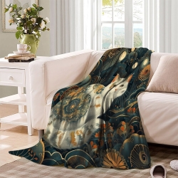 Chat Plaid en Polaire Imprimé 3D Couverture Douce Confortable pour Canapé Lit Bureau