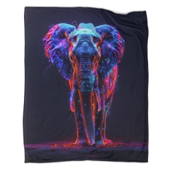 Éléphant Plaid en Polaire Imprimé 3D Couverture Douce Confortable pour Canapé Lit Bureau
