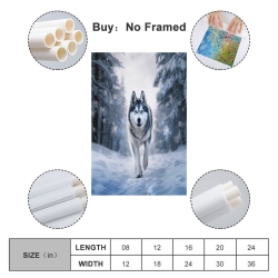 Husky Peinture sur toile sans cadre, impressions posters art mural pour déco maison chambre bureau
