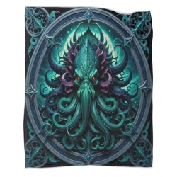 Mythe de l'horreur Cthulhu Plaid en Polaire Imprimé 3D Couverture Douce Confortable pour Canapé Lit Bureau