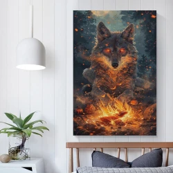 Loup Peinture sur toile sans cadre, impressions posters art mural pour déco maison chambre bureau