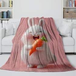 Conejo Conejito Manta de Forro Polar Impresa en 3D Suave y Acogedora para Sofá Cama Oficina