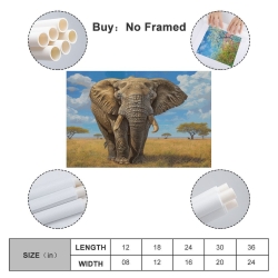 Éléphant Peinture sur toile sans cadre, impressions posters art mural pour déco maison chambre bureau