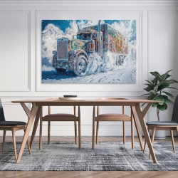 Gros camion Peinture sur toile sans cadre, impressions posters art mural pour déco maison chambre bureau