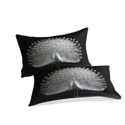 Paon Housse de Couette Imprimée 3D Douce 3 Pièces Literie Garçons Filles