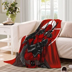 Marvel Deadpool Plaid en Polaire Imprimé 3D Couverture Douce Confortable pour Canapé Lit Bureau