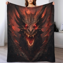 Westlicher Drache 3D Gedruckte Fleece-Decke Weiche Gemütliche Decke für Sofa Bett Büro