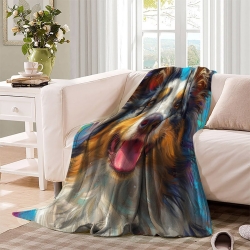 Bouvier bernois Plaid en Polaire Imprimé 3D Couverture Douce Confortable pour Canapé Lit Bureau