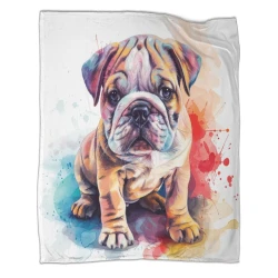 Cute Bouledogue Plaid en Polaire Imprimé 3D Couverture Douce Confortable pour Canapé Lit Bureau