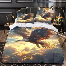 Aigle Housse de Couette Imprimée 3D Douce 3 Pièces Literie Garçons Filles