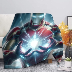 Avengers Iron Man Plaid en Polaire Imprimé 3D Couverture Douce Confortable pour Canapé Lit Bureau