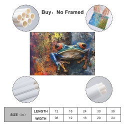 Grenouille Peinture sur toile sans cadre, impressions posters art mural pour déco maison chambre bureau