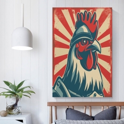 Coq Peinture sur toile sans cadre, impressions posters art mural pour déco maison chambre bureau