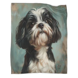 Shih Tzu Plaid en Polaire Imprimé 3D Couverture Douce Confortable pour Canapé Lit Bureau