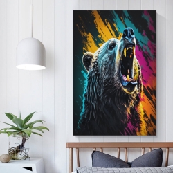 Ours noir Peinture sur toile sans cadre, impressions posters art mural pour déco maison chambre bureau