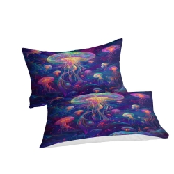 Méduse Housse de Couette Imprimée 3D Douce 3 Pièces Literie Garçons Filles