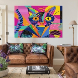 Chat Peinture sur toile sans cadre, impressions posters art mural pour déco maison chambre bureau