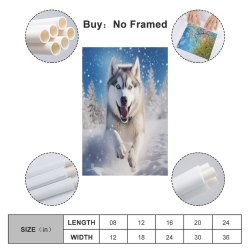 Husky Peinture sur toile sans cadre, impressions posters art mural pour déco maison chambre bureau