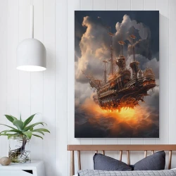 Voilier Peinture sur toile sans cadre, impressions posters art mural pour déco maison chambre bureau