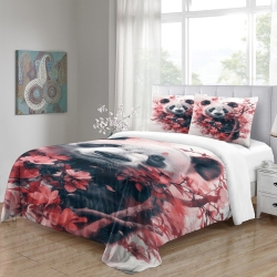 Panda Housse de Couette Imprimée 3D Douce 3 Pièces Literie Garçons Filles