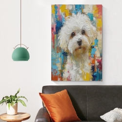 Maltese Chien Peinture sur toile sans cadre, impressions posters art mural pour déco maison chambre bureau