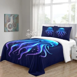 Medusa Funda Nórdica Impresa en 3D Suave 3 Piezas Ropa de Cama para Niños Niñas