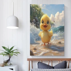 Canard jaune Peinture sur toile sans cadre, impressions posters art mural pour déco maison chambre bureau