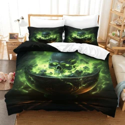 Crâne Housse de Couette Imprimée 3D Douce 3 Pièces Literie Garçons Filles