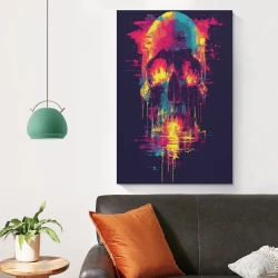 Calavera Pintura en lienzo sin marco, impresiones de pósters arte pared para decoración hogar dormitorio oficina