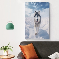 Husky Peinture sur toile sans cadre, impressions posters art mural pour déco maison chambre bureau