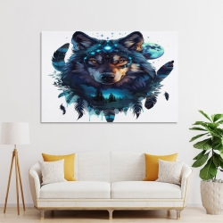 Loup Peinture sur toile sans cadre, impressions posters art mural pour déco maison chambre bureau
