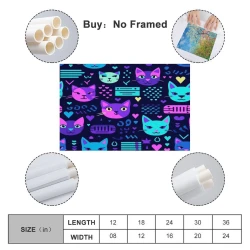 Chat Peinture sur toile sans cadre, impressions posters art mural pour déco maison chambre bureau