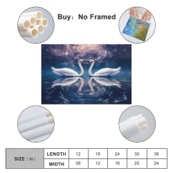 Cygne Peinture sur toile sans cadre, impressions posters art mural pour déco maison chambre bureau
