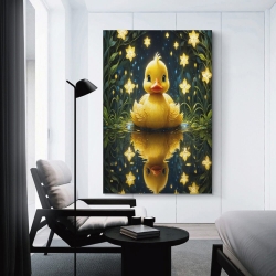 Canard jaune Peinture sur toile sans cadre, impressions posters art mural pour déco maison chambre bureau