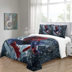 Avengers Spider Man Housse de Couette Imprimée 3D Douce 3 Pièces Literie Garçons Filles