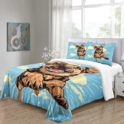 Berger allemand Housse de Couette Imprimée 3D Douce 3 Pièces Literie Garçons Filles