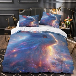 Lapin Housse de Couette Imprimée 3D Douce 3 Pièces Literie Garçons Filles
