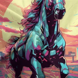 Cheval Housse de Couette Imprimée 3D Douce 3 Pièces Literie Garçons Filles