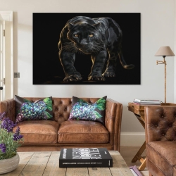 Panthère noire Peinture sur toile sans cadre, impressions posters art mural pour déco maison chambre bureau
