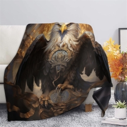 Aigle Plaid en Polaire Imprimé 3D Couverture Douce Confortable pour Canapé Lit Bureau